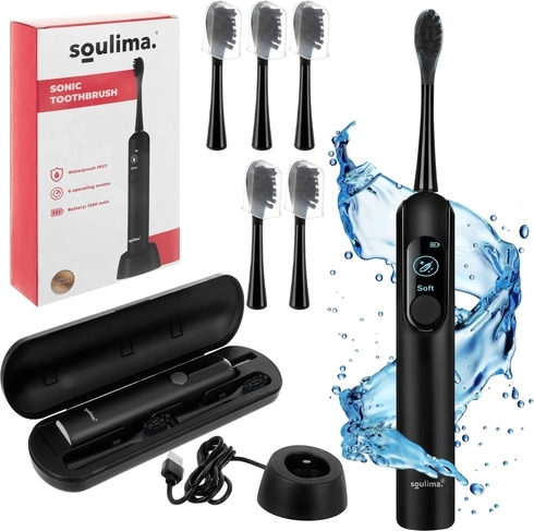 Sonische elektrische tandenborstel SOULIMA X800, zwart