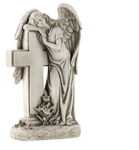 Engel met kruis – herdenkingsdecoratie 33 cm