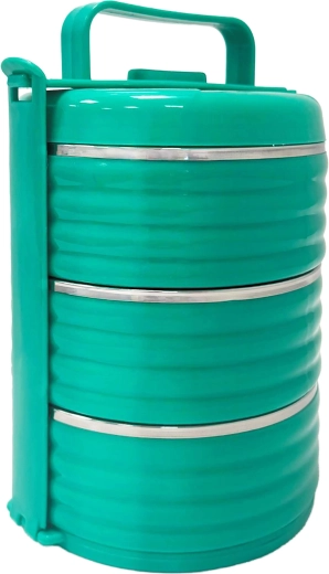 Kunststof etensdrager met roestvrijstalen binnenkant TORO 3×0,6 l