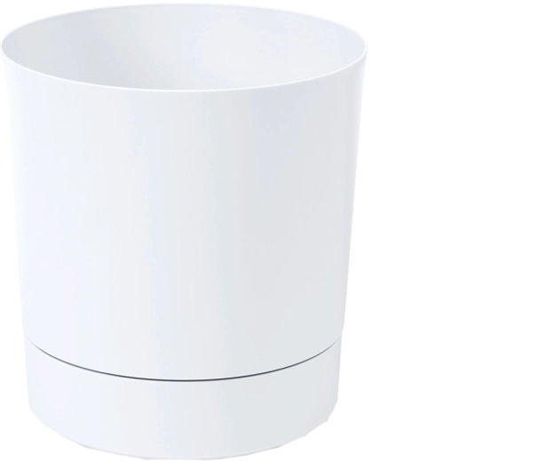 Bloempot met onderschotel Aura 32,5 cm wit LAMELA