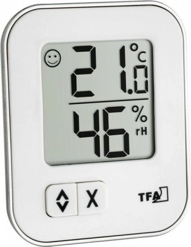 Digitale thermometer met hygrometer TFA MOXX, wit