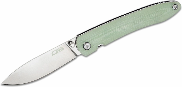 Zakmes CJRB Ria 7,5 cm, sand polish, transparant groen, G10