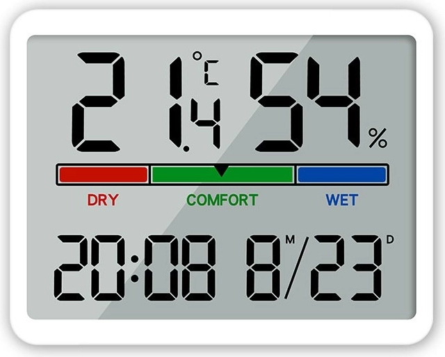 Compacte thuisweerstation Renew Force wit met thermometer en hygrometer
