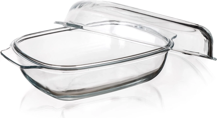 Glazen braadschaal met deksel 5,7 l CASEO, 34,5 × 22,5 × 14,5 cm