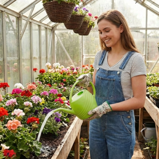 Groene kunststof gieter voor bewatering 1,45 l