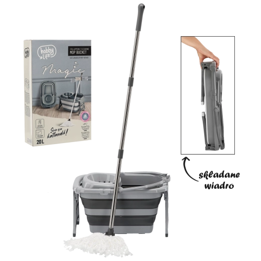 Opvouwbare emmer met mop en wringer Hobby Life Magic 20 l