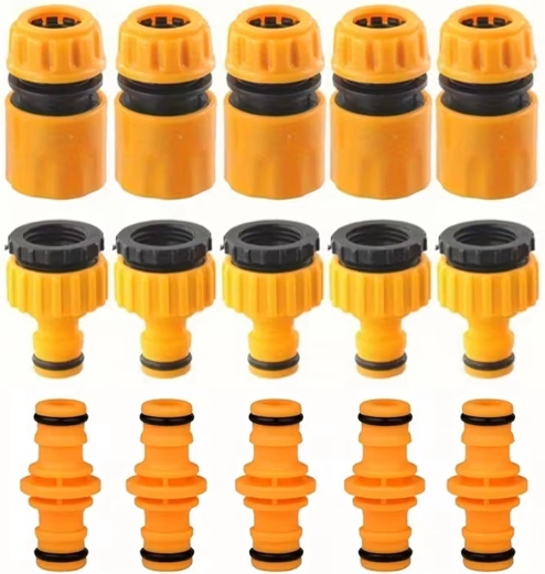 Set snelkoppelingen en adapters voor tuinslang 1/2" en 3/4"