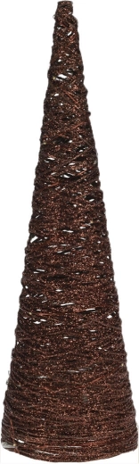 Decoratieve piramide 40 cm met LED-verlichting, metaal, bruin