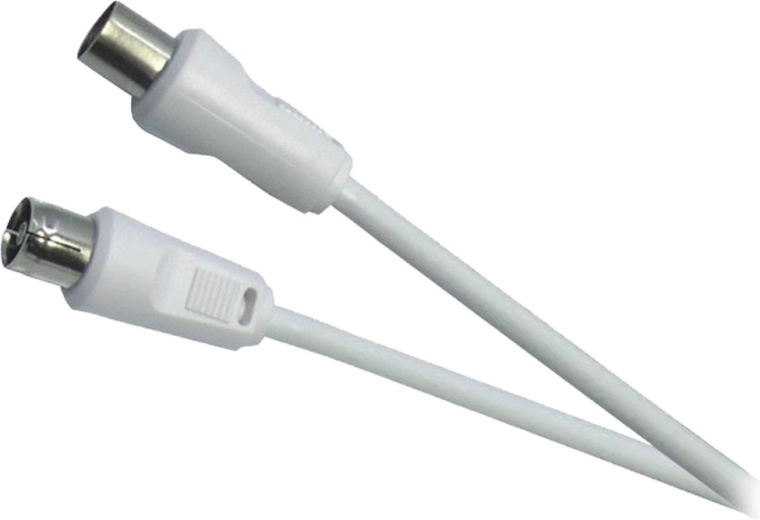 Sencor coaxiale antennekabel IEC-stekker–bus 5 m wit