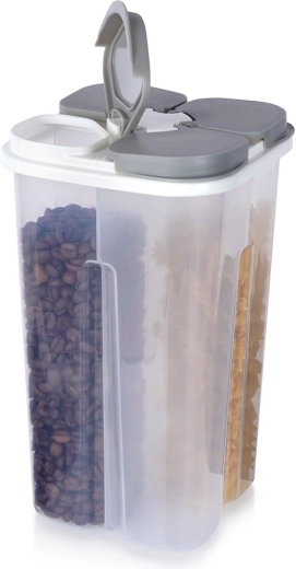 Gedeelde voorraadcontainer voor droge voedingsmiddelen met doseerders 2,4 l