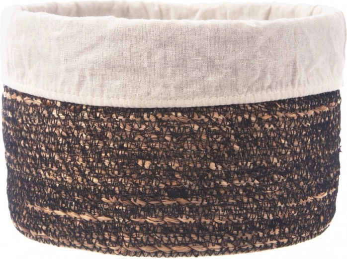 Handgevlochten opbergmand met uitneembare stoffen voering 20 × 13 cm