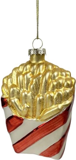 Glazen kerstornament Frietjes 7 × 4 × 11,5 cm