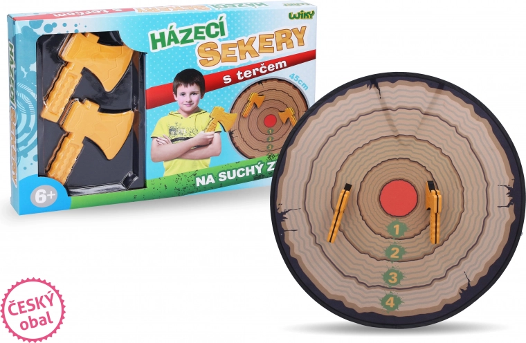 Werpbijlen voor kinderen met target 45 cm