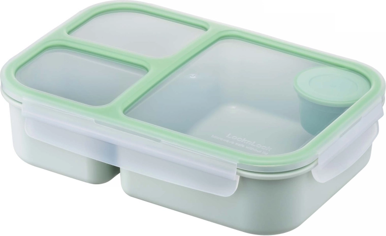 Voedseldoos met 3 compartimenten 1,5 l, mint