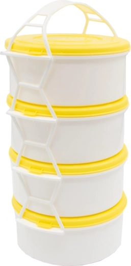 Etagère-lunchbox 4x1 l – meerlaagse plastic voedselcontainer