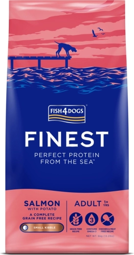 Fish4Dogs Finest zalm met aardappelbrokjes voor volwassen honden 6 kg