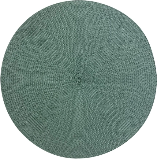 Ronde placemat met stro-effect van polypropyleen (PP) 38 cm, gezellig groen