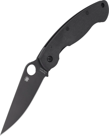 Spyderco Military Model Black zakmes 10,2 cm, volledig zwart, G10