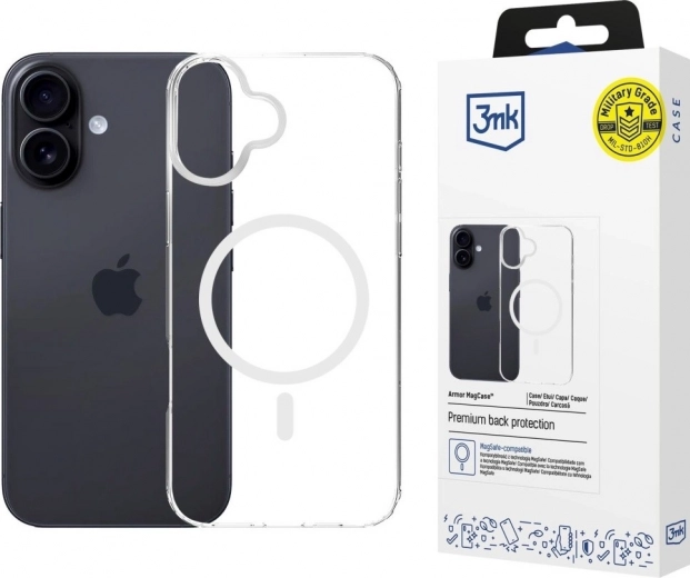 Transparante magnetische Armor MagCase hoes voor iPhone 16 Plus met MagSafe