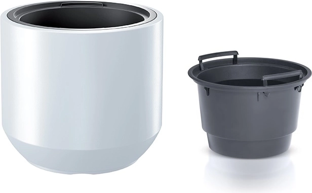 Witte kunststof bloempot met inzetstuk 39 cm