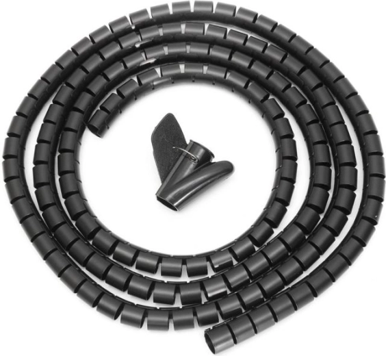 Spiraalvormige kabelorganizer (beschermende afdekband) zwart 3 m - 1 stuk