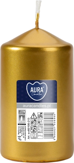 Metallic glanzend witte cilindervormige kaars 5,8 × 10 cm
