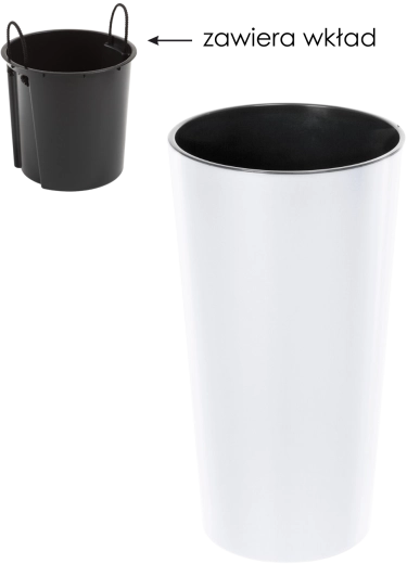 Bloempot Lilia 25 cm wit glans met inzet