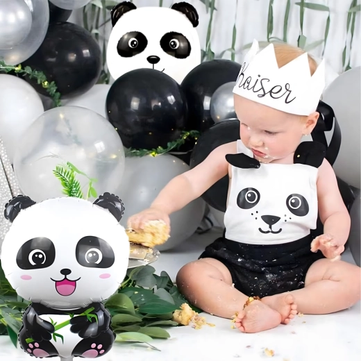 Set verjaardagballonnen panda, dierenfeest, 5 stuks