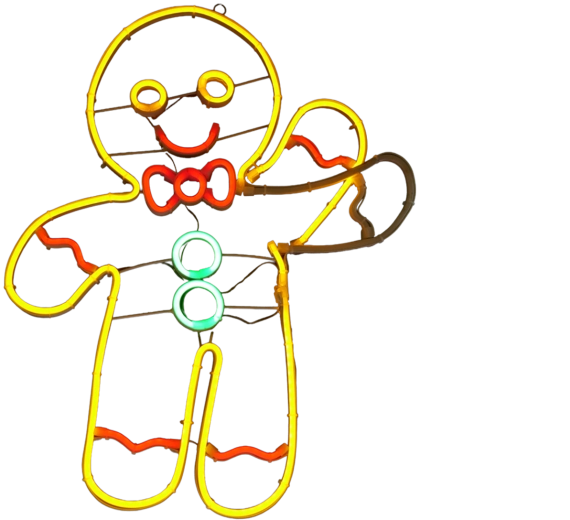 Kerstdecoratie met LED-neon in de vorm van een peperkoekmannetje, 52,5 cm