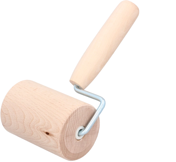 Houten deegroller met roterende rol 30 cm