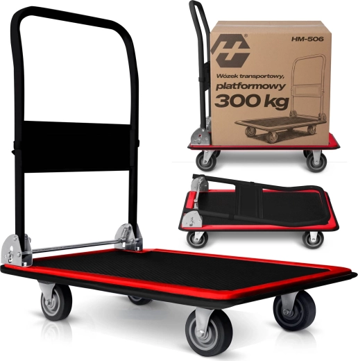 Humberg platformtransportwagen zwart-rood