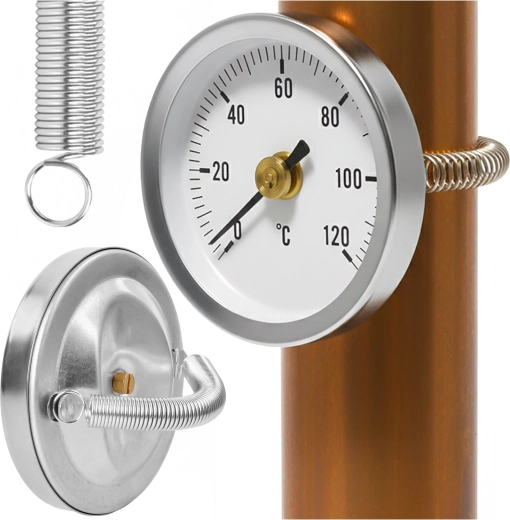 Bimetaal contactthermometer voor buis Ruhhy 0–120 °C