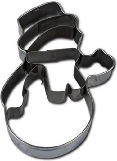 Koekjesuitsteker – sneeuwpop, 7–8 cm, zilverkleurig