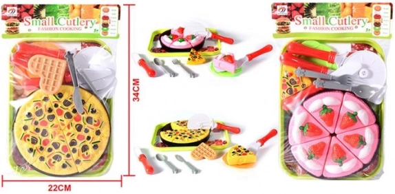 Set van plastic etenswaren – pizza en taart