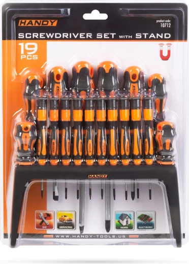 Handy set van 19 schroevendraaiers met standaard