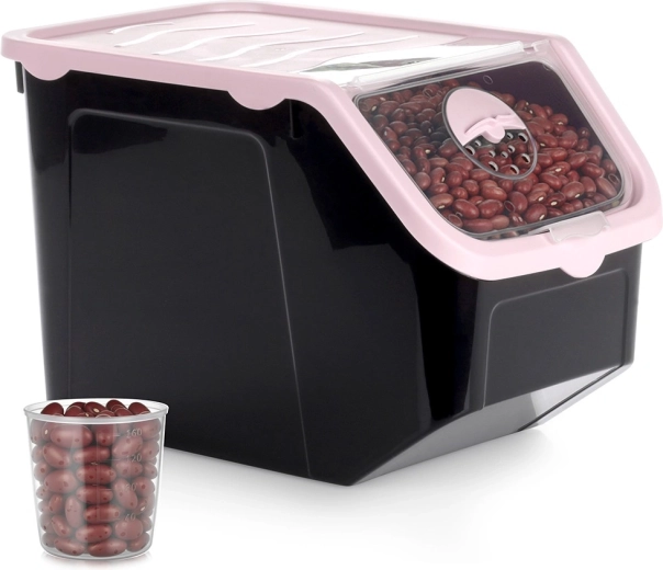 Kunststof container voor fruit, groenten en droge voedingsmiddelen met deksel 12 l