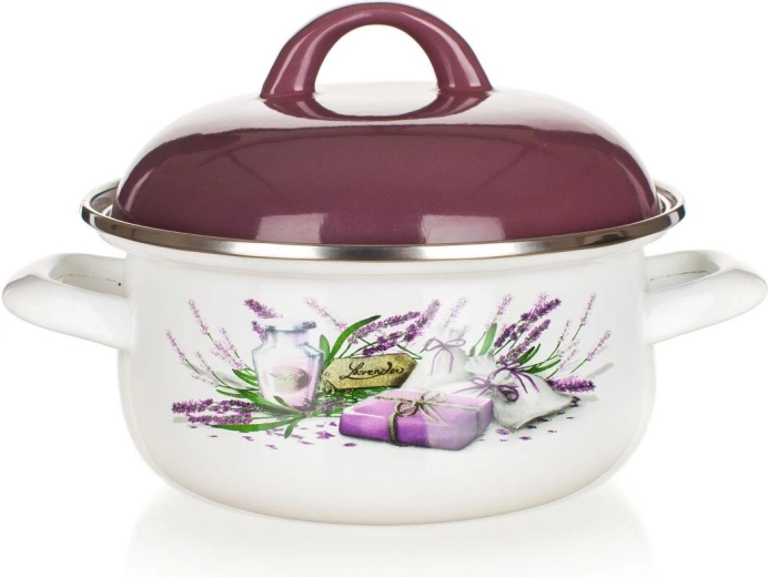 Geglazuurde pan Lavender 20 cm met deksel 2,1 l