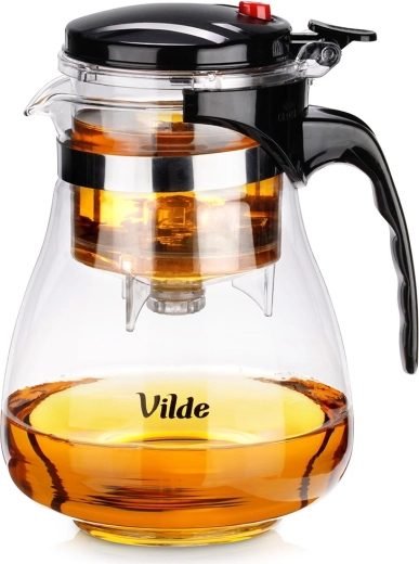 Glazen theepot met druk-infuser 1,65 l