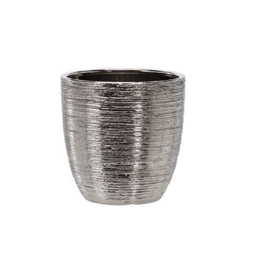 Keramische plantenpot hoes 20 × 20 × 22 cm zilver