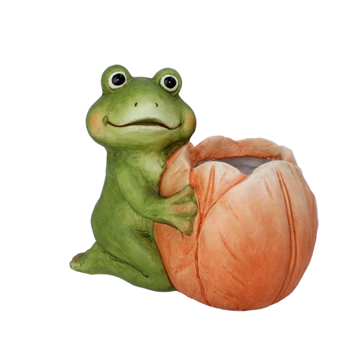 Tuinbloempot kikker met bloem