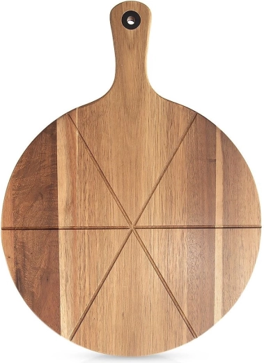 Houten pizzaplank met handvat 43,5 × 32 cm