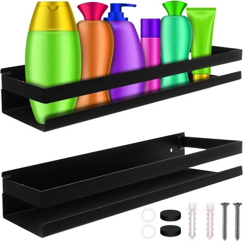 Zwarte wandplank van roestvrij staal 50 cm