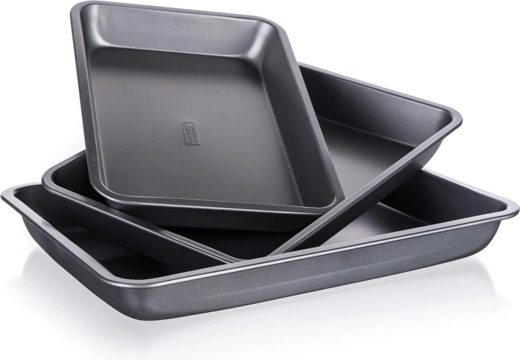 Culinaria bakplaten set met antiaanbaklaag, 3 stuks
