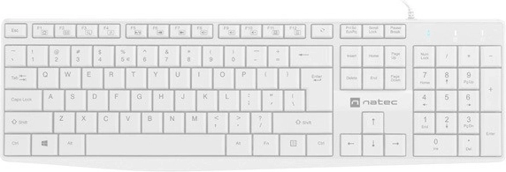 Wit toetsenbord Natec Nautilus met numeriek gedeelte
