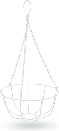 Hangende metalen bloembakhouder 25 cm wit