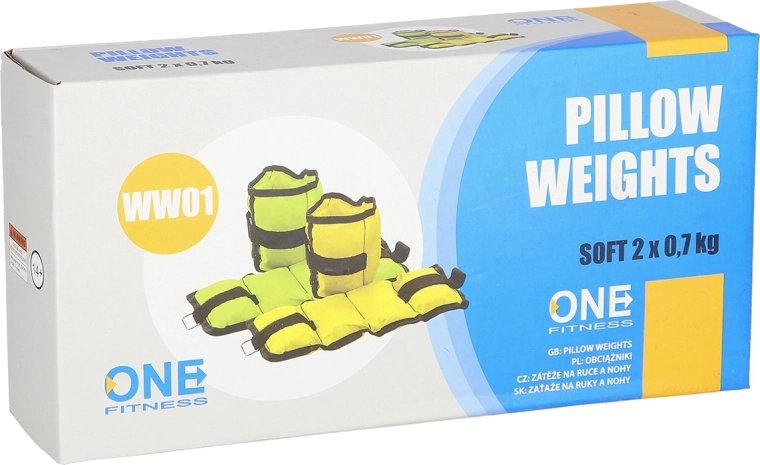 Pols- en enkelgewichten ONE FITNESS 2 × 0,7 kg – geel
