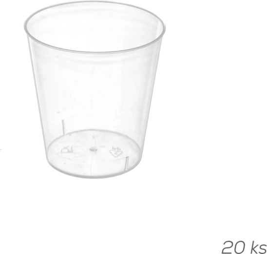 Plastic shotglaasjes 30 ml transparant - 20 stuks