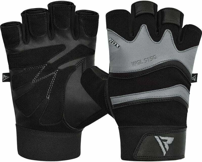 RDX leren trainingshandschoenen grijs