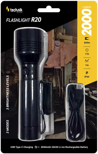 Technik mt-r20 oplaadbare zaklamp met focus en USB-C (2000 lm) - 1 stuk