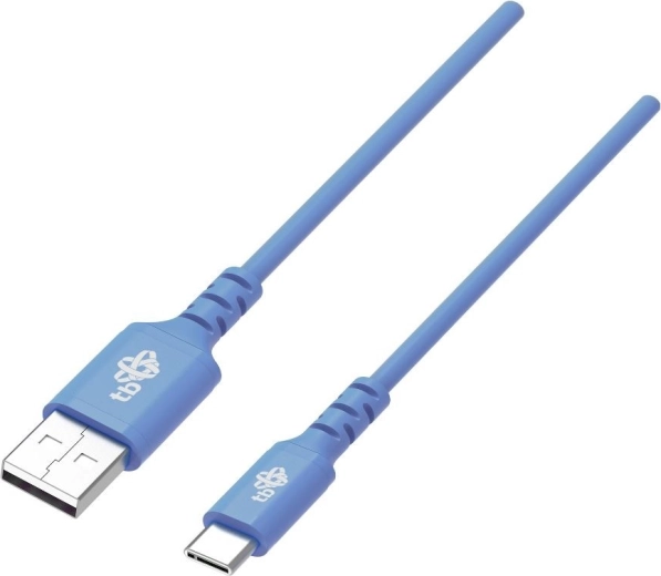 Siliconen USB–USB‑C kabel 1 m blauw met Quick Charge-ondersteuning